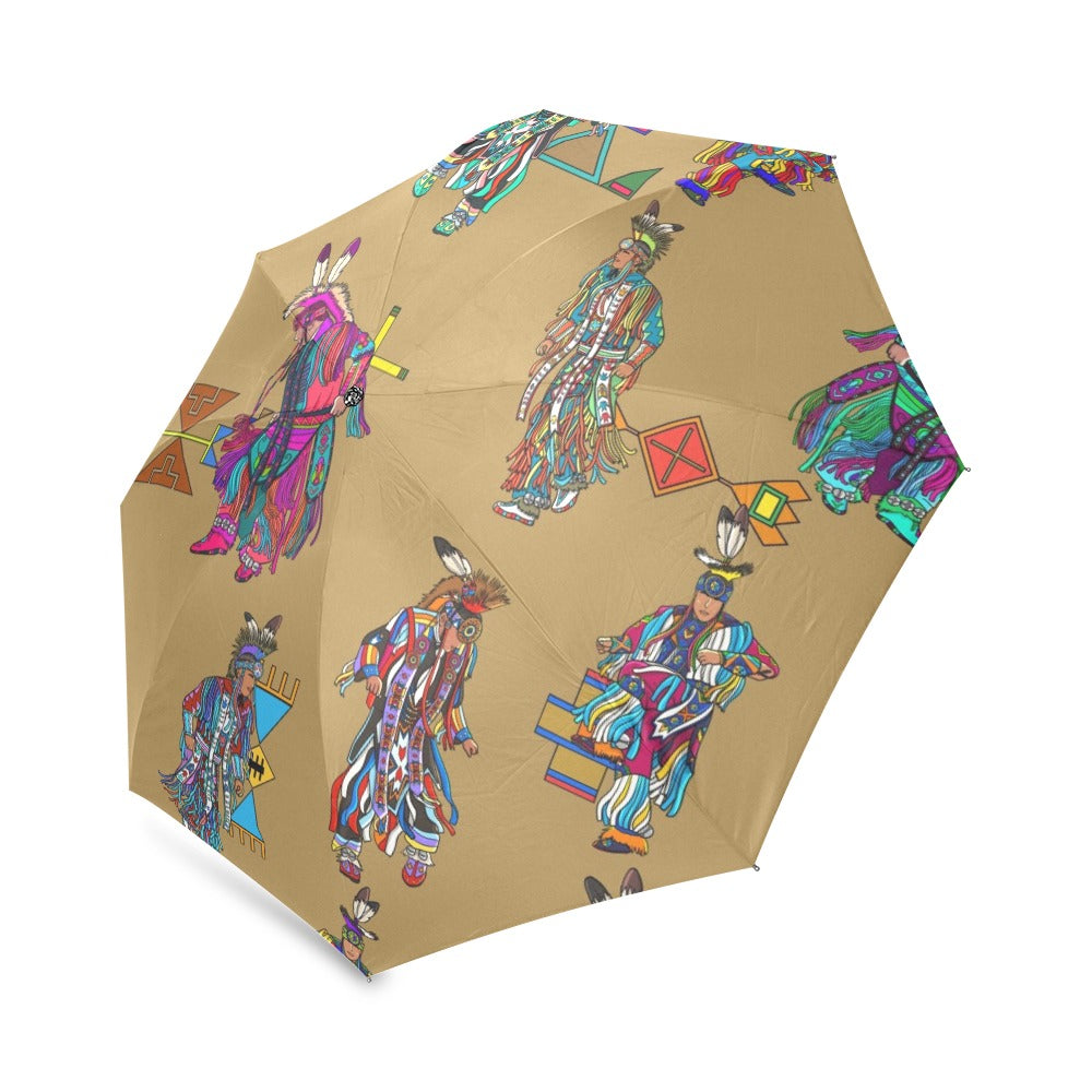 Men's Grass Dancers Earth Foldable Umbrella