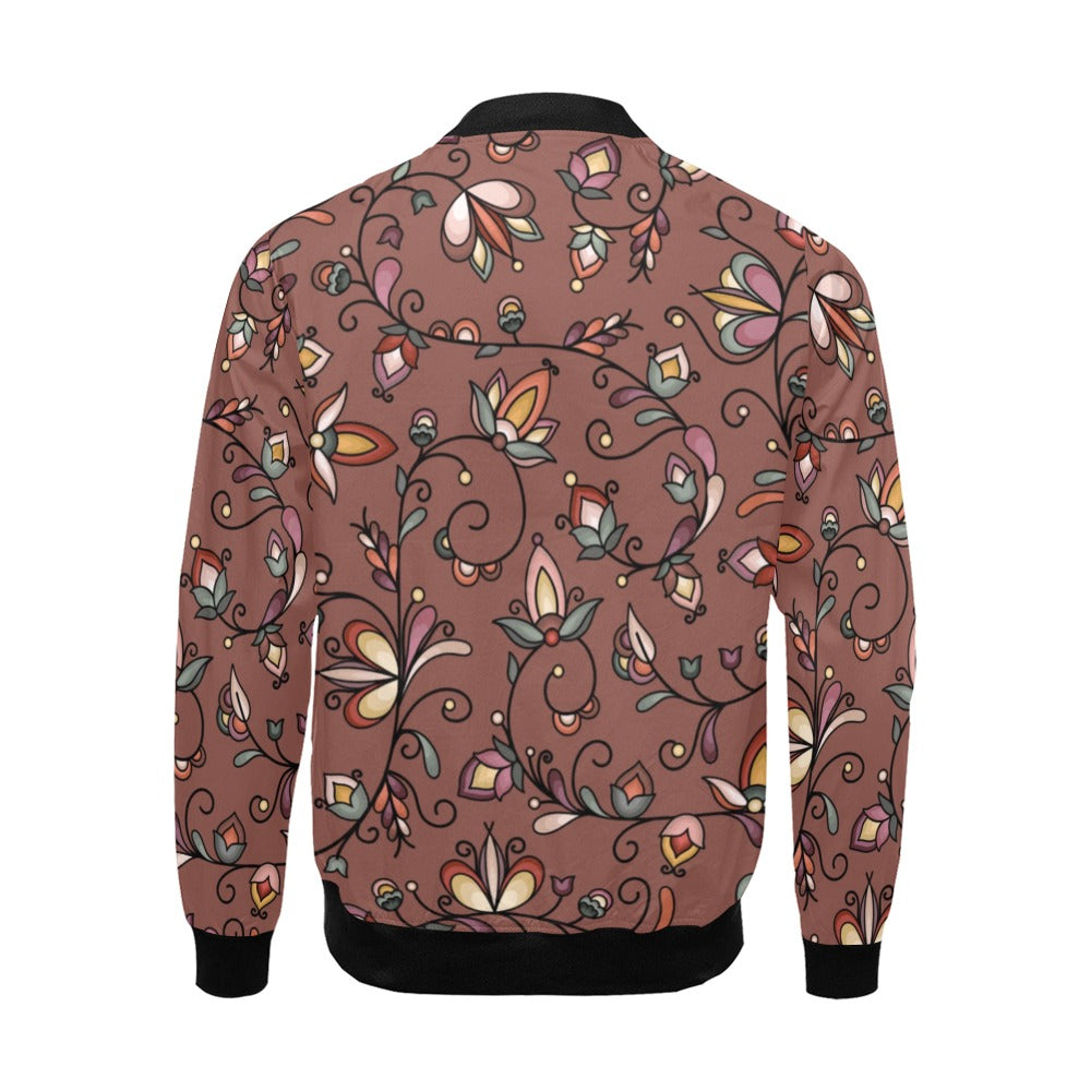 Burnt Sky Petals Brown Bomber Jacket for Men