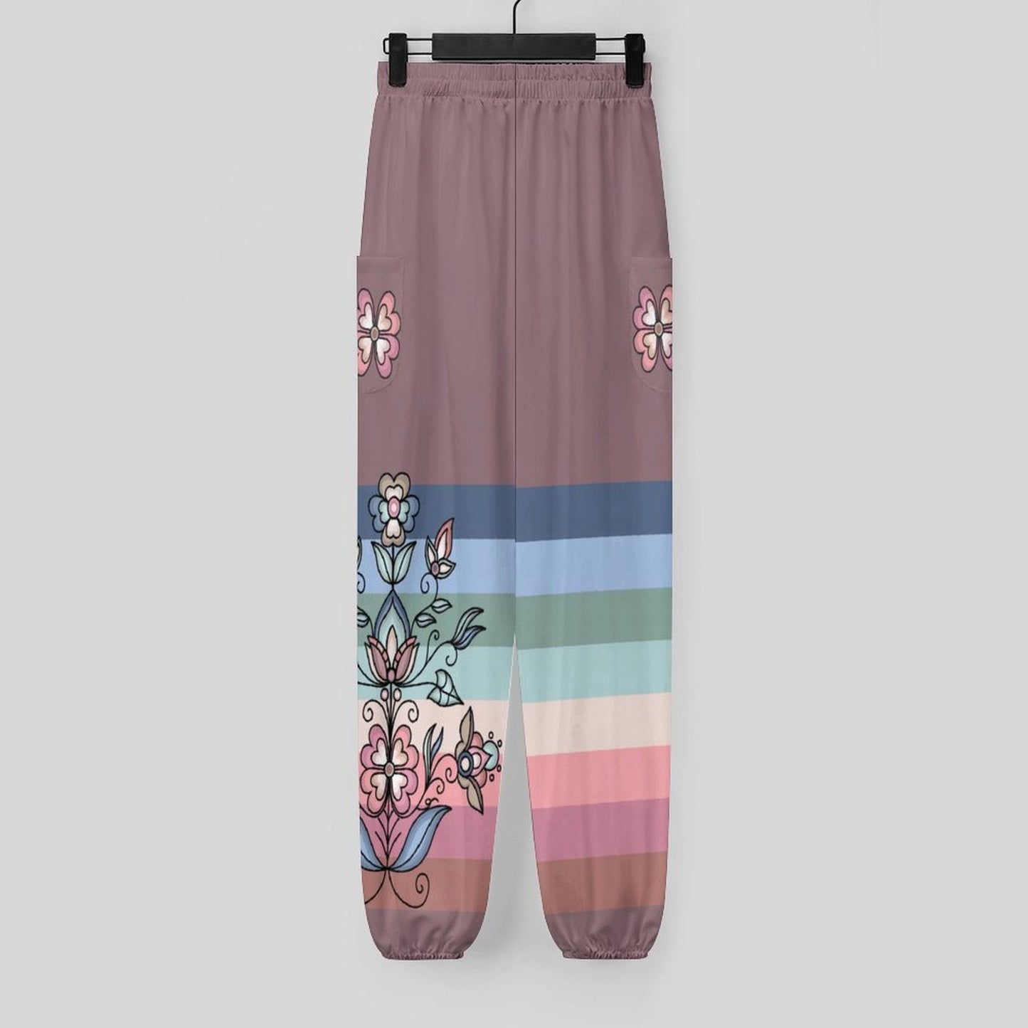 Frostfall Radiance Plum Brown Ribbon Joggers