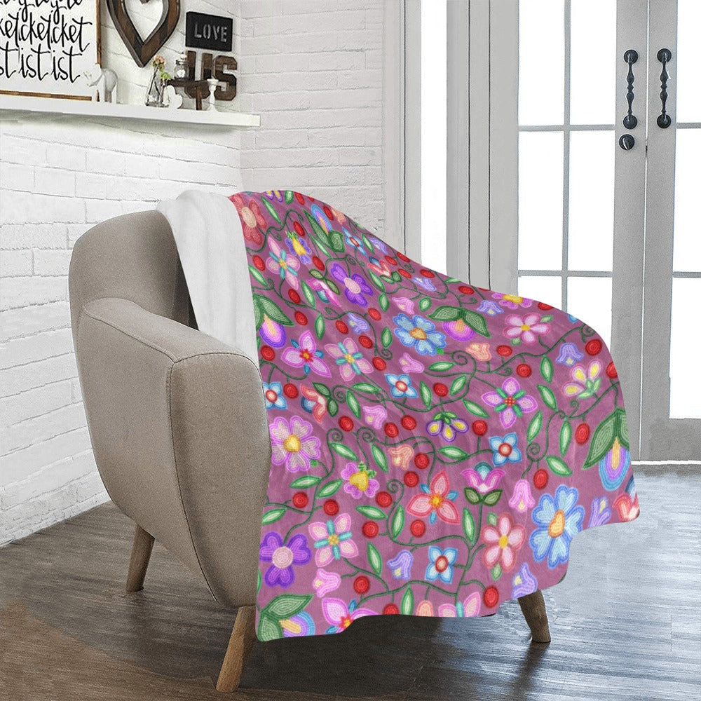 Petal Harmony Dusty Rose Small Micro Fleece Blanket