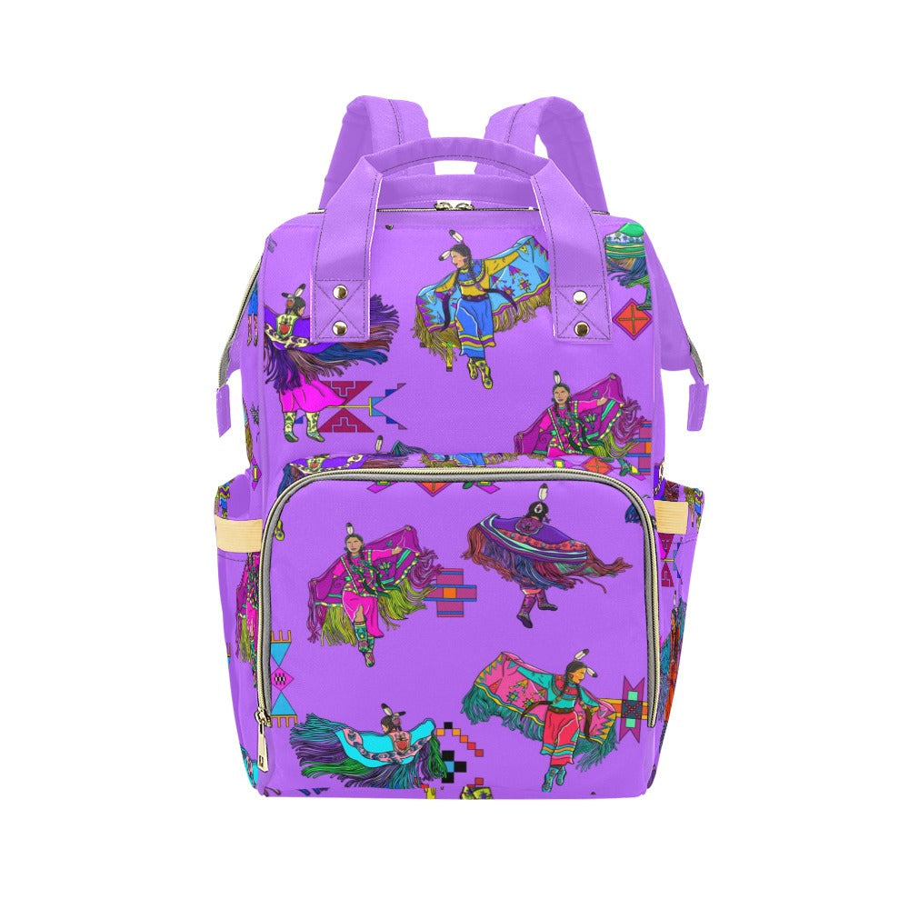 Women's Fancy Dancers Purple Multi-Function Diaper Backpack