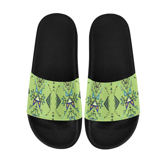 Bear Shield Green Slide Sandals