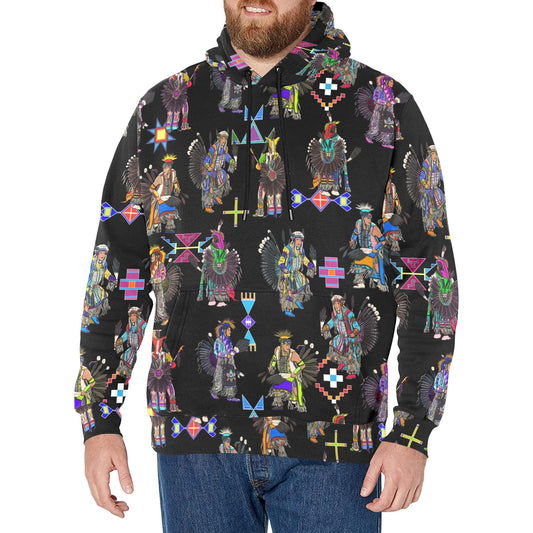 Men's Tradish Dancers Black Men's Long Sleeve Fleece Hoodie