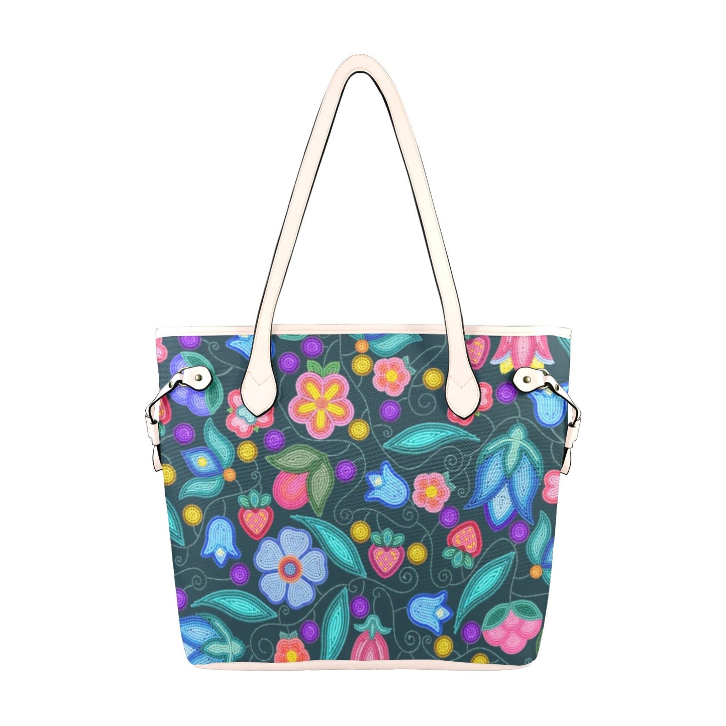 Sweet Offering Dark Teal Clover Canvas Tote