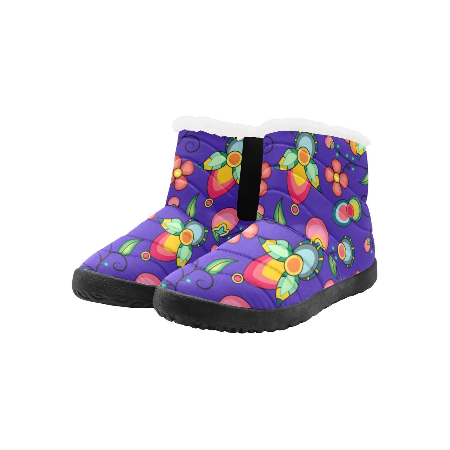 Floral Bounty Blue Women's Padded Winter Boot