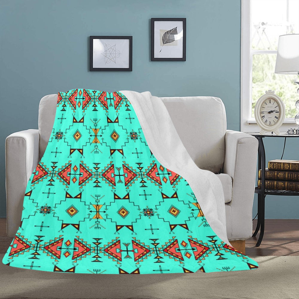 Thunder Flight Turquoise X-Large Micro Fleece Blanket