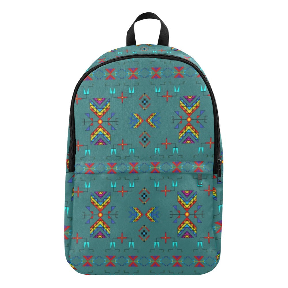 Rainy Chief Rainbow Teal Sky Fabric Backpack for Adult