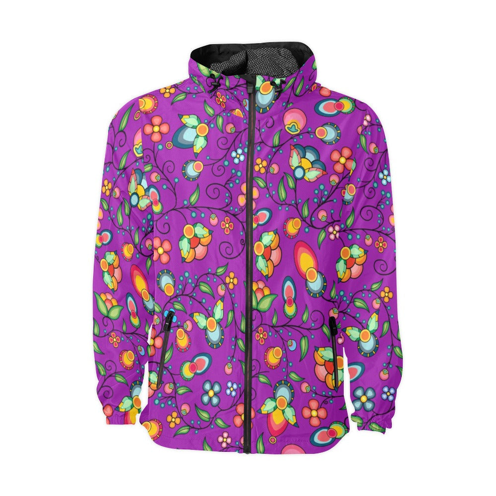 Floral Bounty Purple Men's Windbreaker