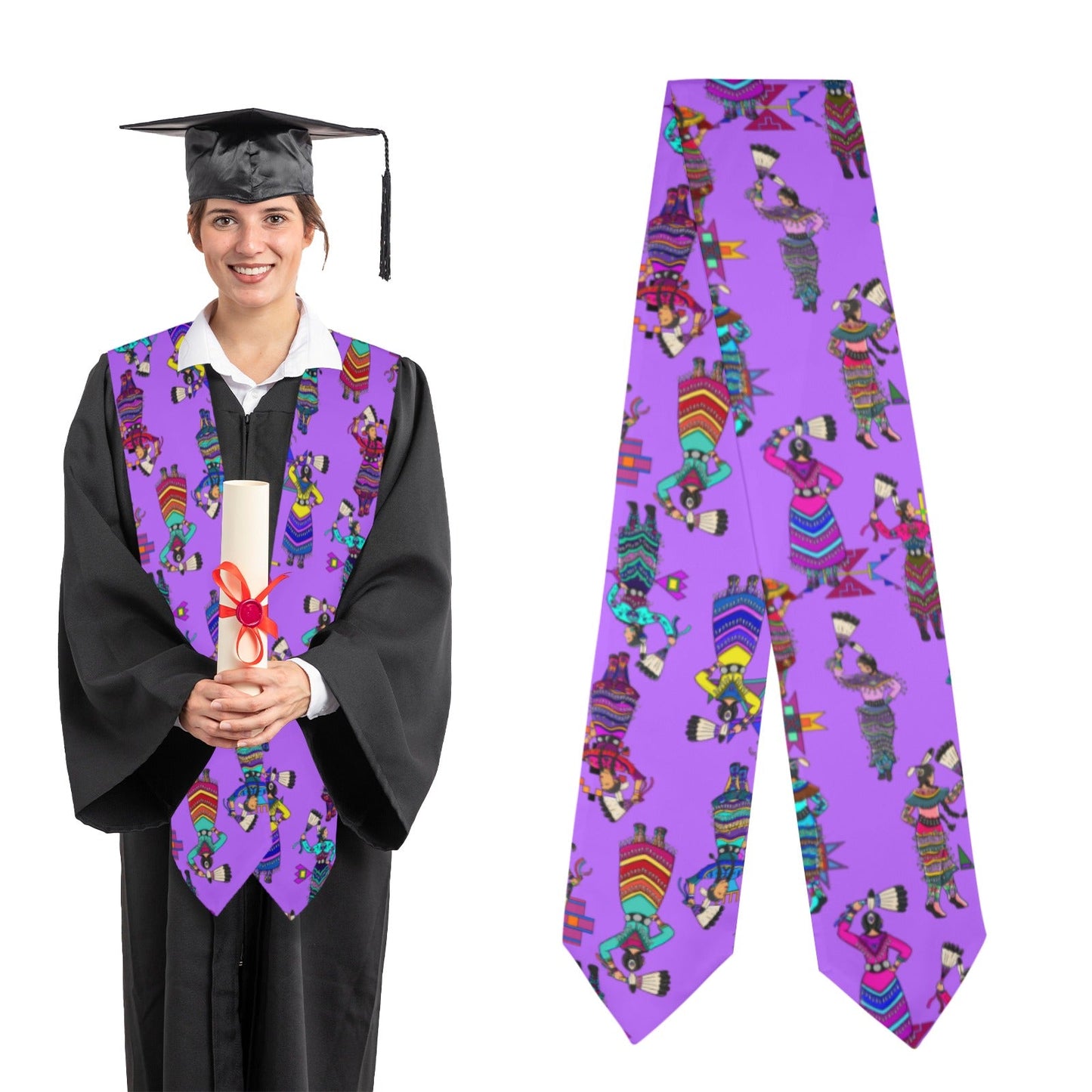 Women's Jingle Dancers Purple Graduation Stole