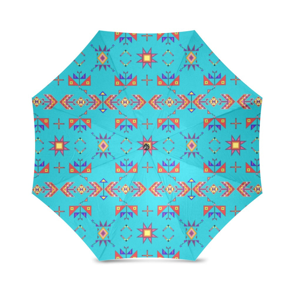 Scattered Generations Turquoise Foldable Umbrella