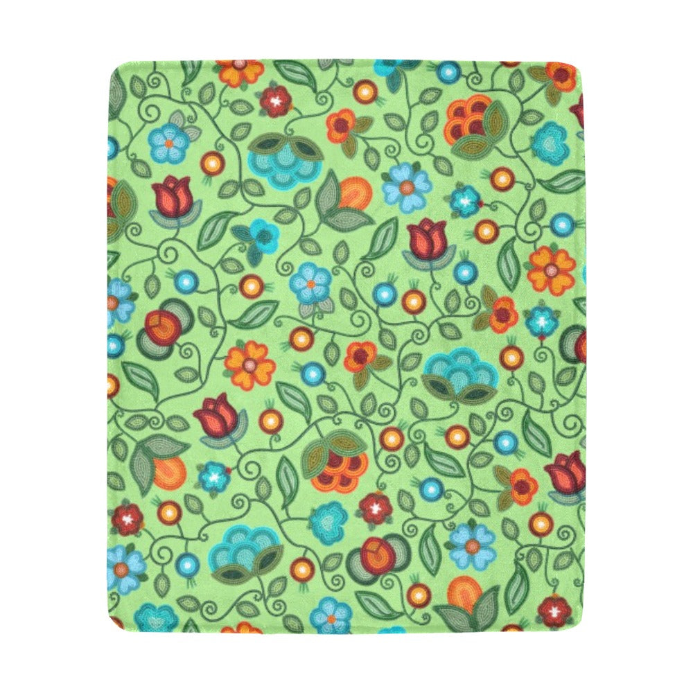 Prairie Fire Petals Sage Large Micro Fleece Blanket