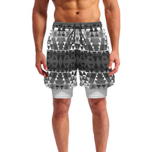 Load image into Gallery viewer, Writing on Stone Black and White Men&#39;s Sports Shorts with Compression Liner
