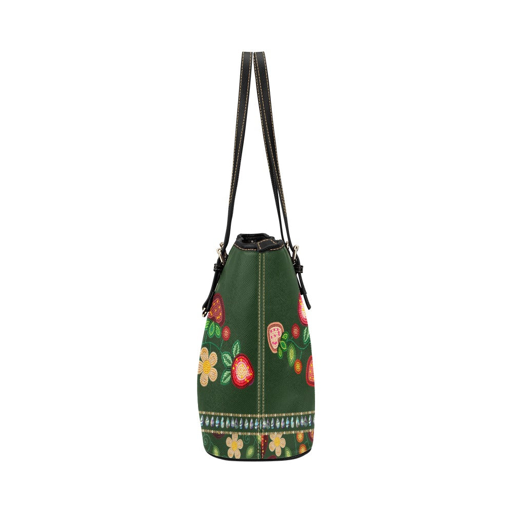 Berry Garden Hunter Leather Tote