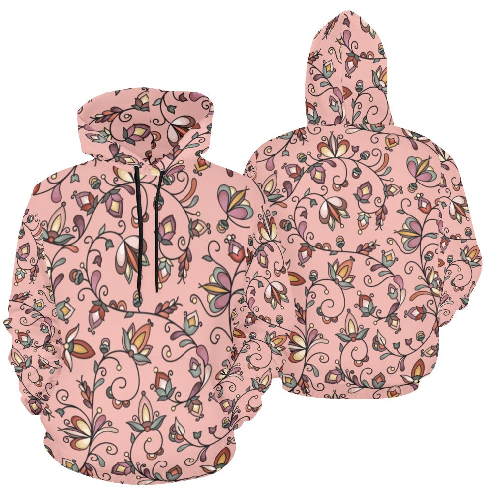 Burnt Sky Petals Peach Hoodie for Women