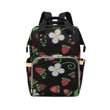 Load image into Gallery viewer, Strawberry Dreams Midnight Multi-Function Diaper Backpack/Diaper Bag
