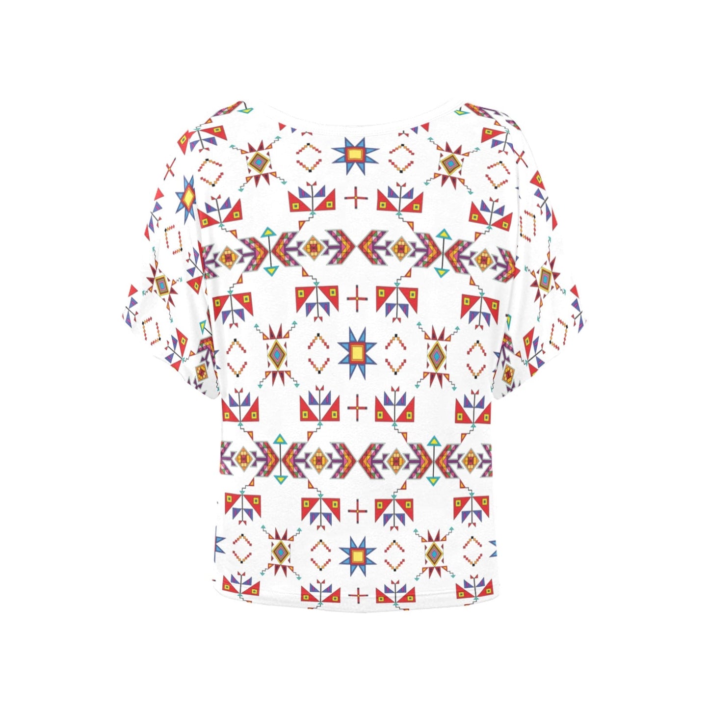 Scattered Generations White Women's Batwing-Sleeved Blouse T shirt