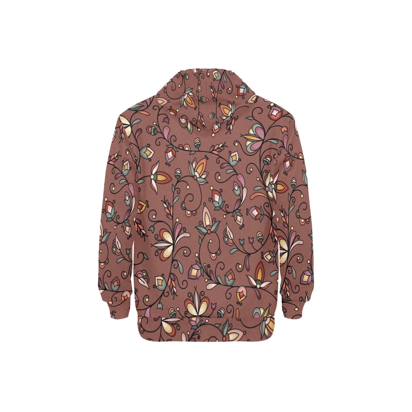 Burnt Sky Petals Brown Fleece Hoodie