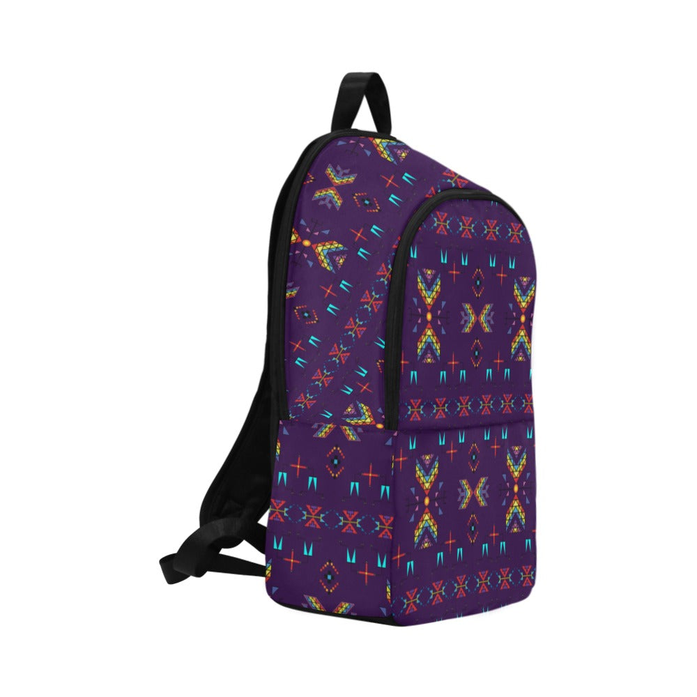Rainy Chief Rainbow Dark Purple Fabric Backpack for Adult