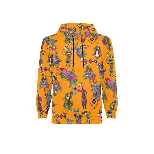 Grand Entry Dancers Orange Fleece Hoodie