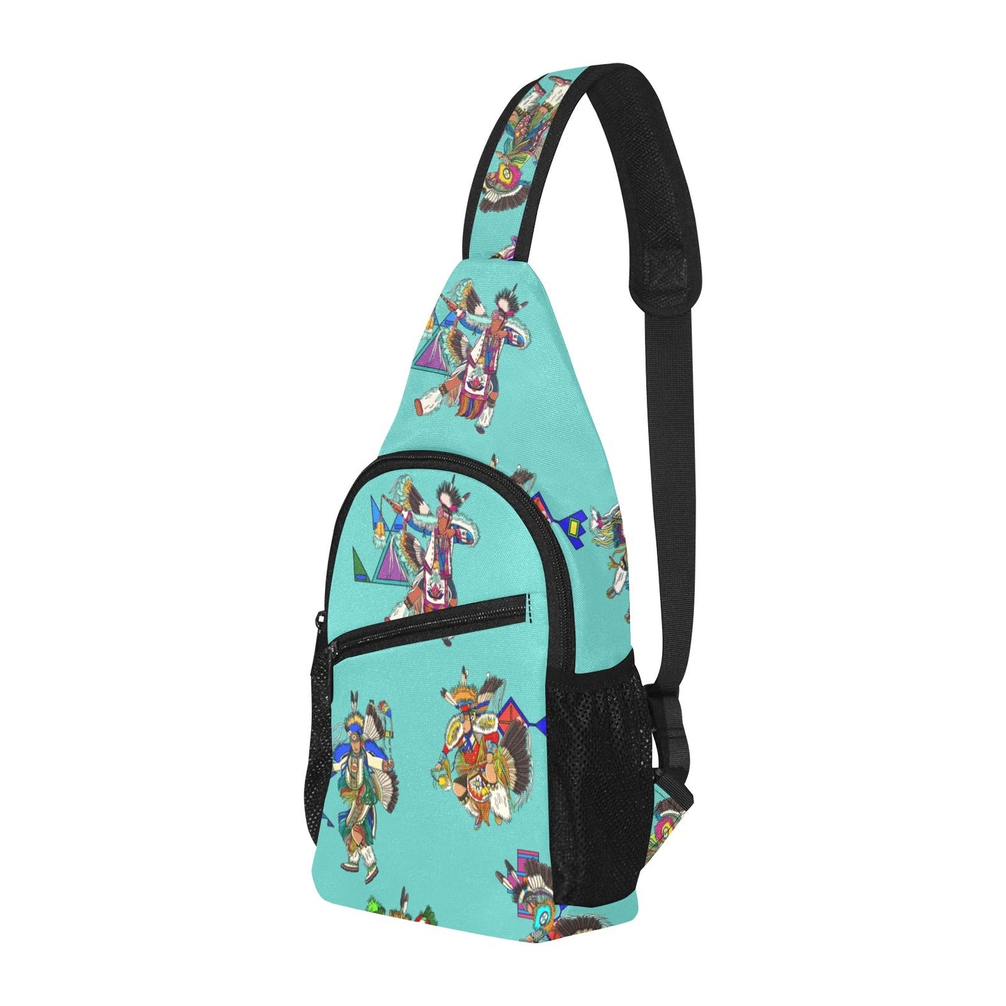 Men's Fancy Dancers Eggshell Blue Chest Bag