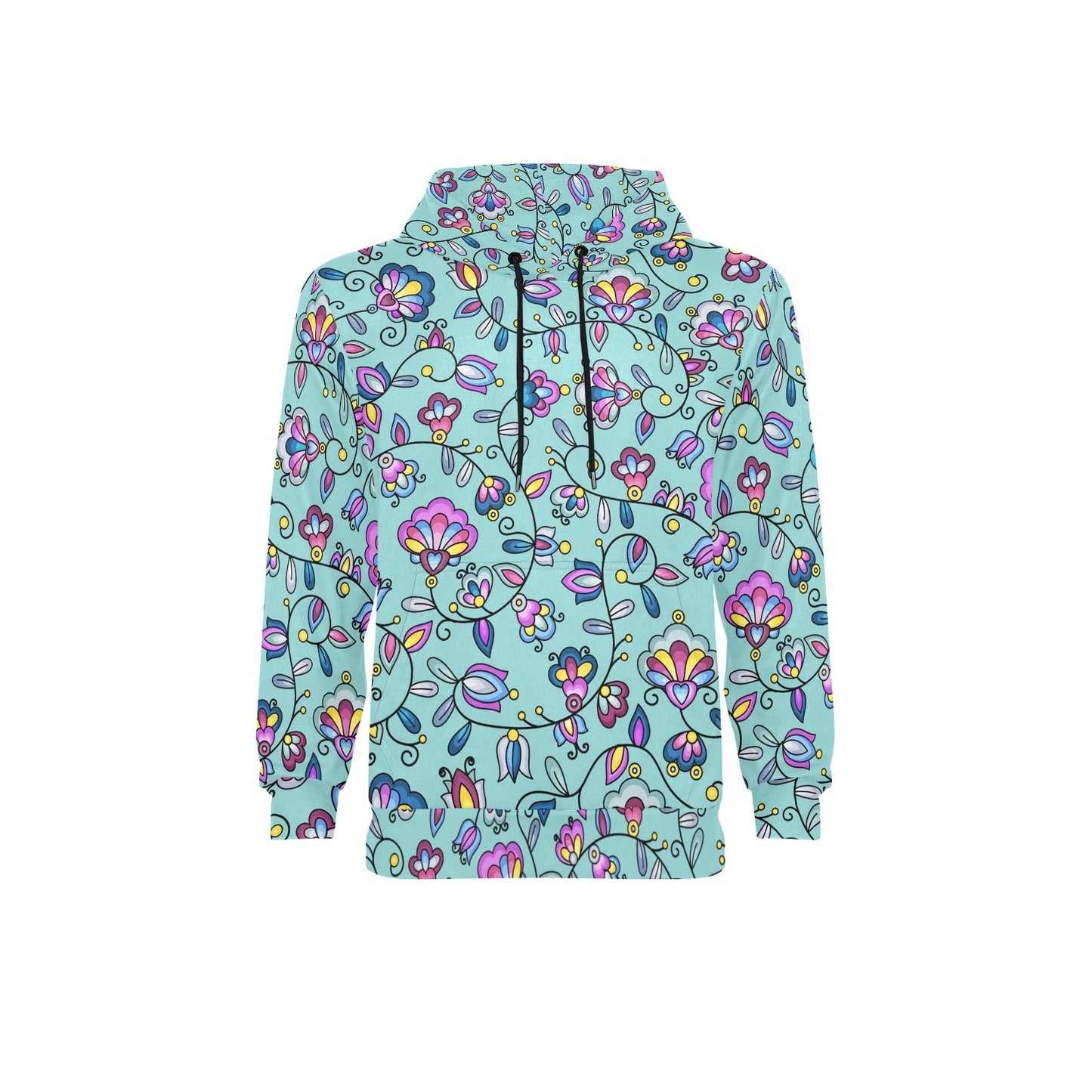 Autumn Bundle Blessing Turquoise Men's Long Sleeve Fleece Hoodie