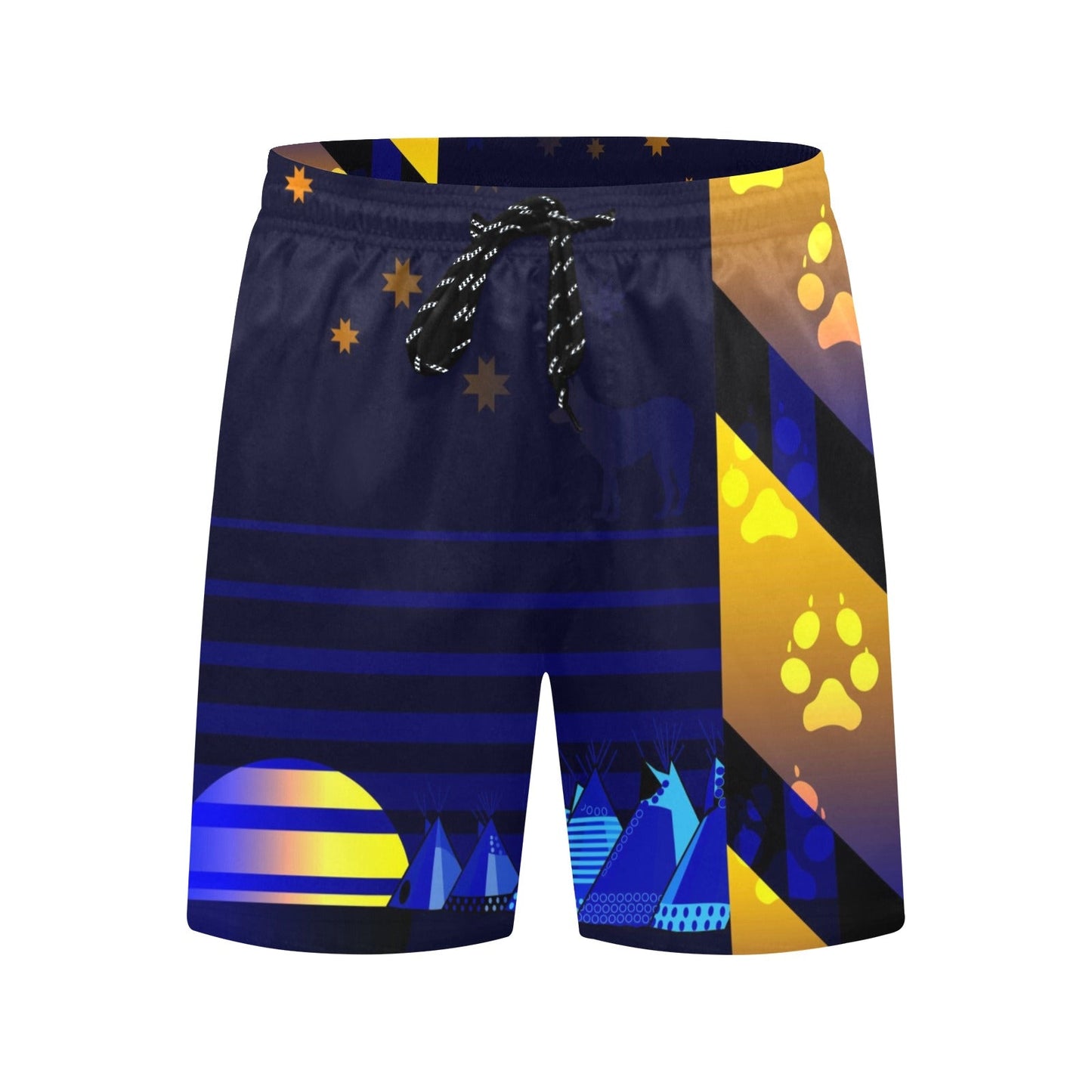 Wolf Star Men's Mid-Length Beach Shorts