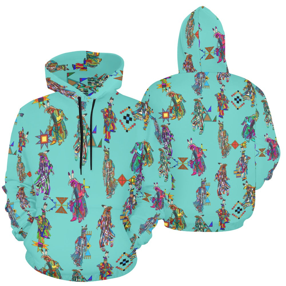 Men's Grass Dancers Eggshell Blue Hoodie for Women