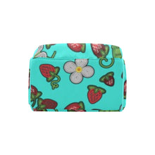 Load image into Gallery viewer, Strawberry Dreams Turquoise Multi-Function Diaper Backpack/Diaper Bag
