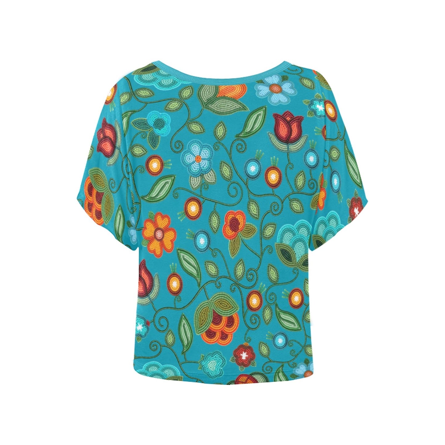 Prairie Fire Petals Ocean Batwing Blouse