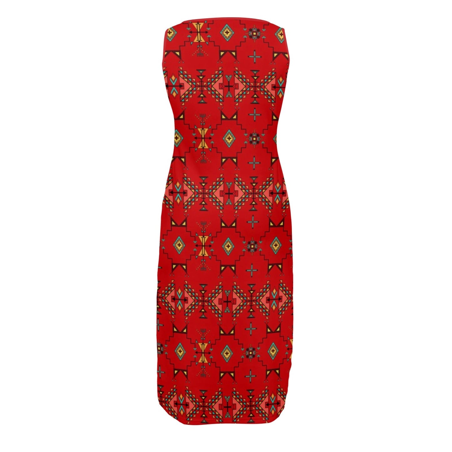 Thunder Flight Red Phaedra Sleeveless Open Fork Long Dress