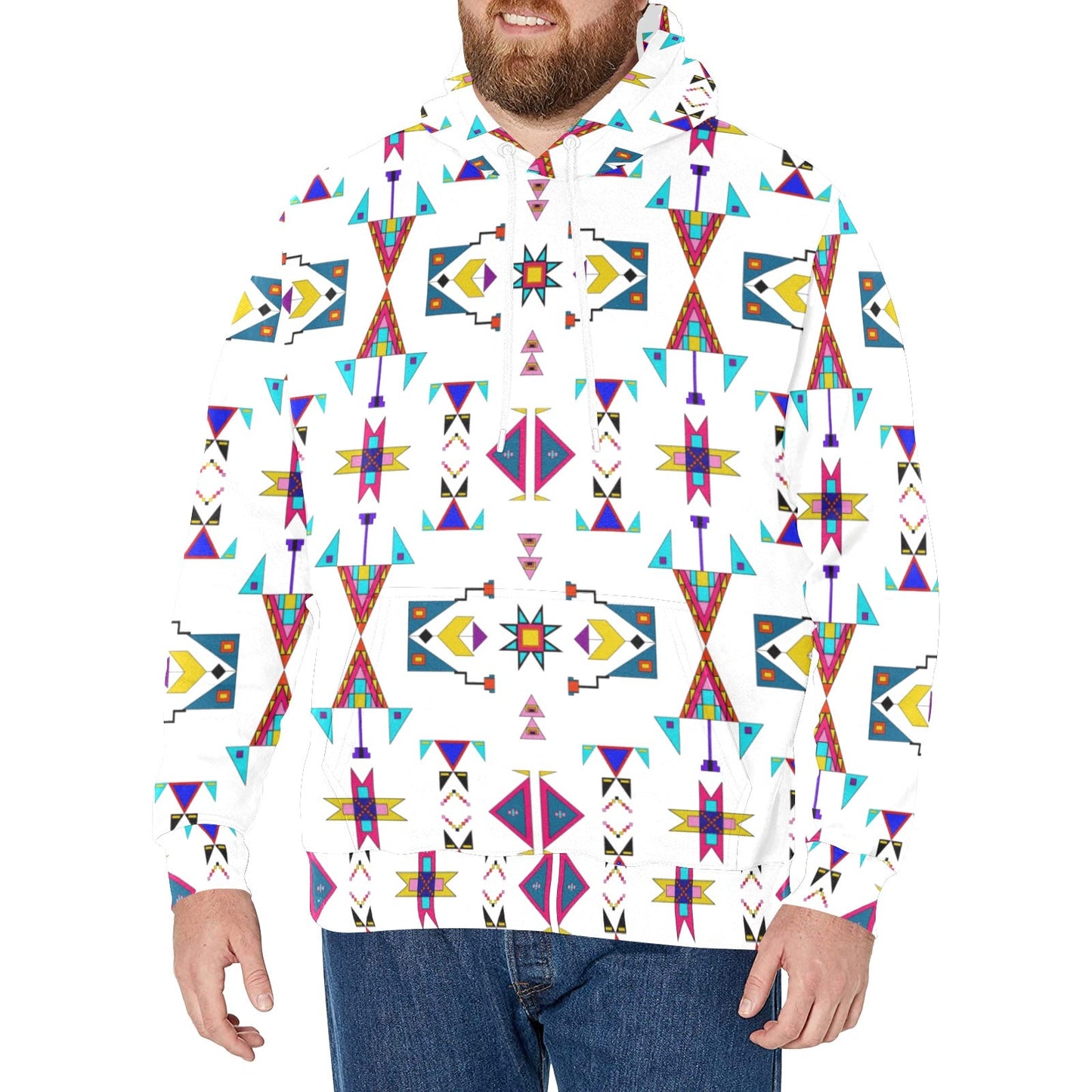 Enemy Territory White Men's Long Sleeve Fleece Hoodie