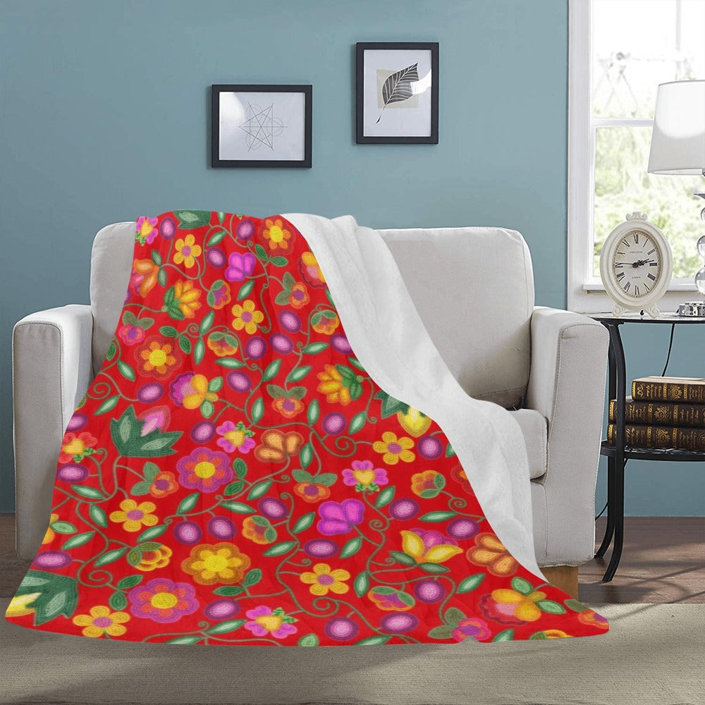 Boreal Bounty Red X-Large Micro Fleece Blanket