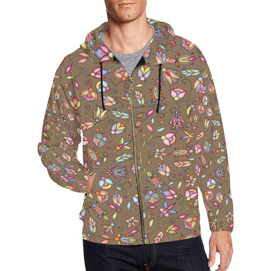 Buffalo Bloom Earth Song Men's Zipper Hoodie