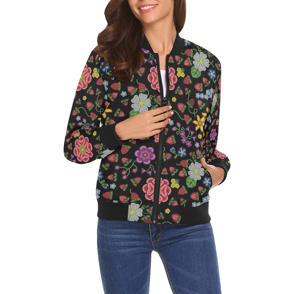 Berry Pop Midnight Bomber Jacket for Women