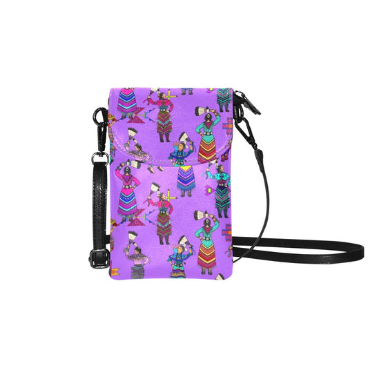 Women's Jingle Dancers Purple Small Cell Phone Purse