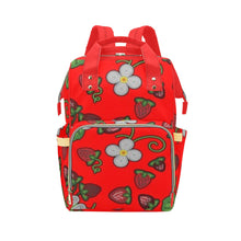 Load image into Gallery viewer, Strawberry Dreams Fire Multi-Function Diaper Backpack/Diaper Bag
