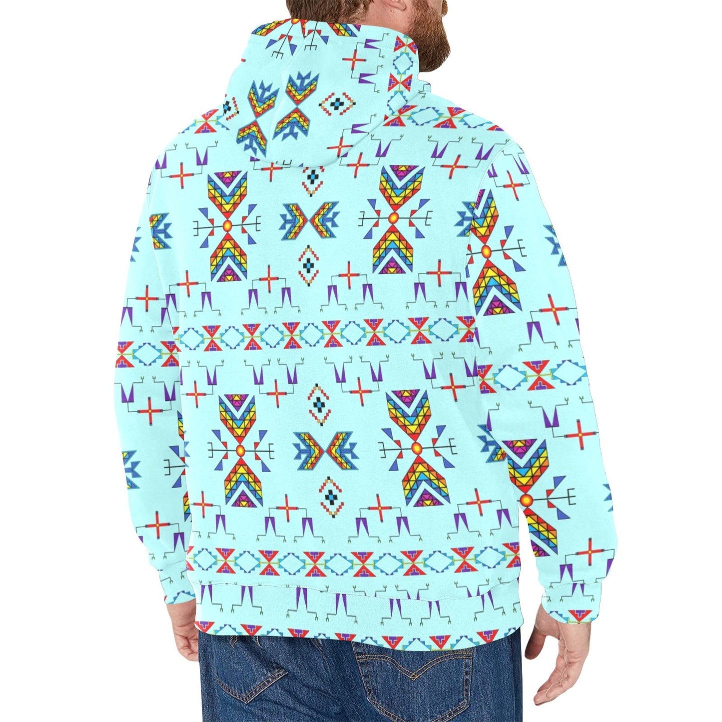 Rainy Chief Rainbow Robin Egg Men's Long Sleeve Fleece Hoodie