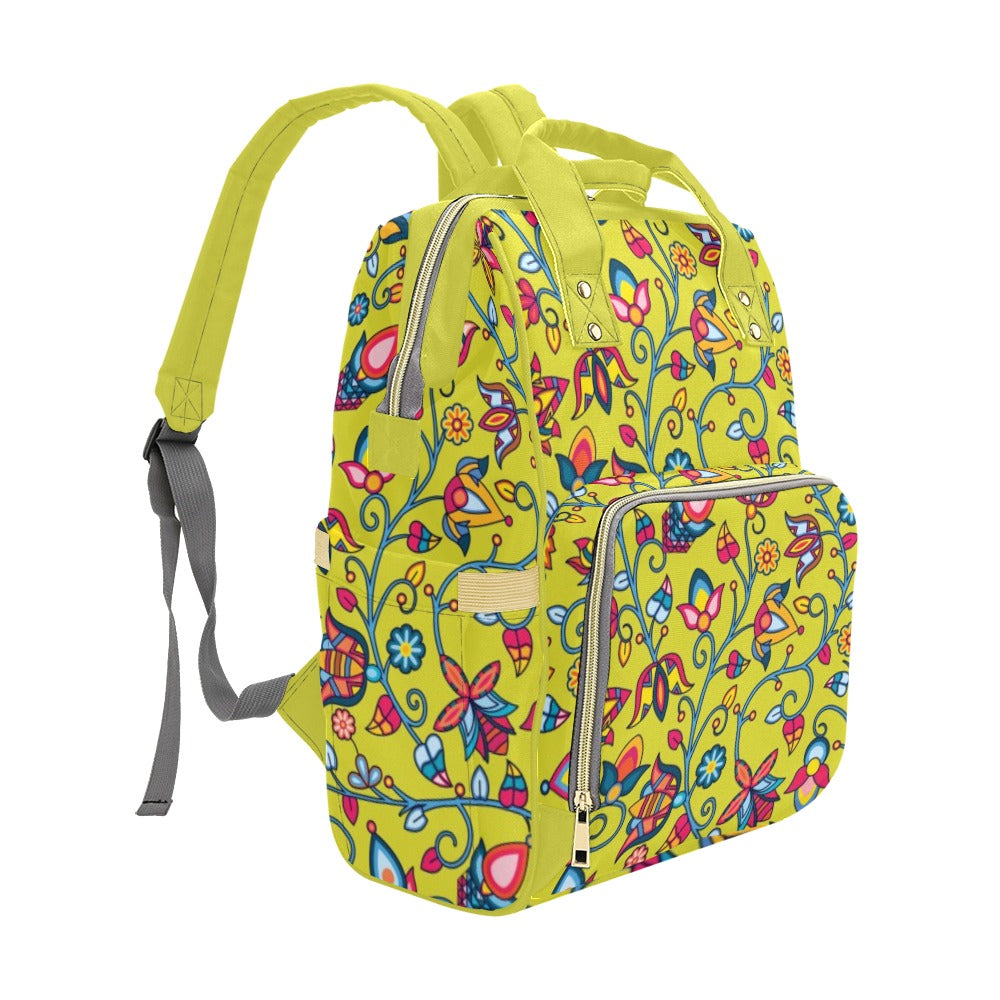 Thorny Path Yellow Grass Multi-Function Diaper Backpack