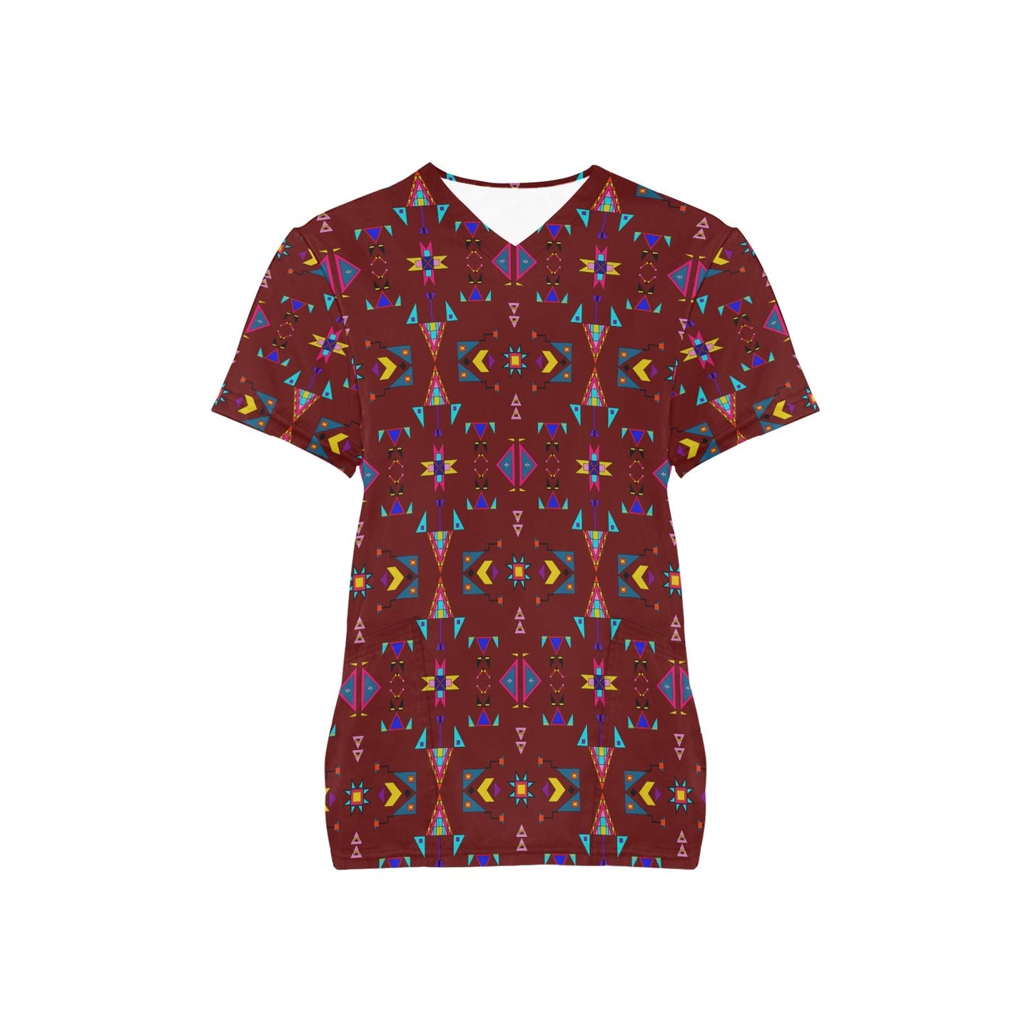 Enemy Territory Dark Maroon Scrub Top