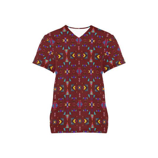 Enemy Territory Dark Maroon Scrub Top