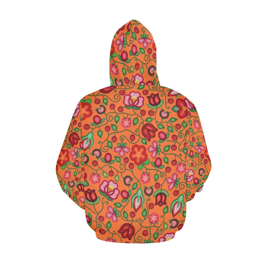 Rose Reverie Orange Hoodie for Women