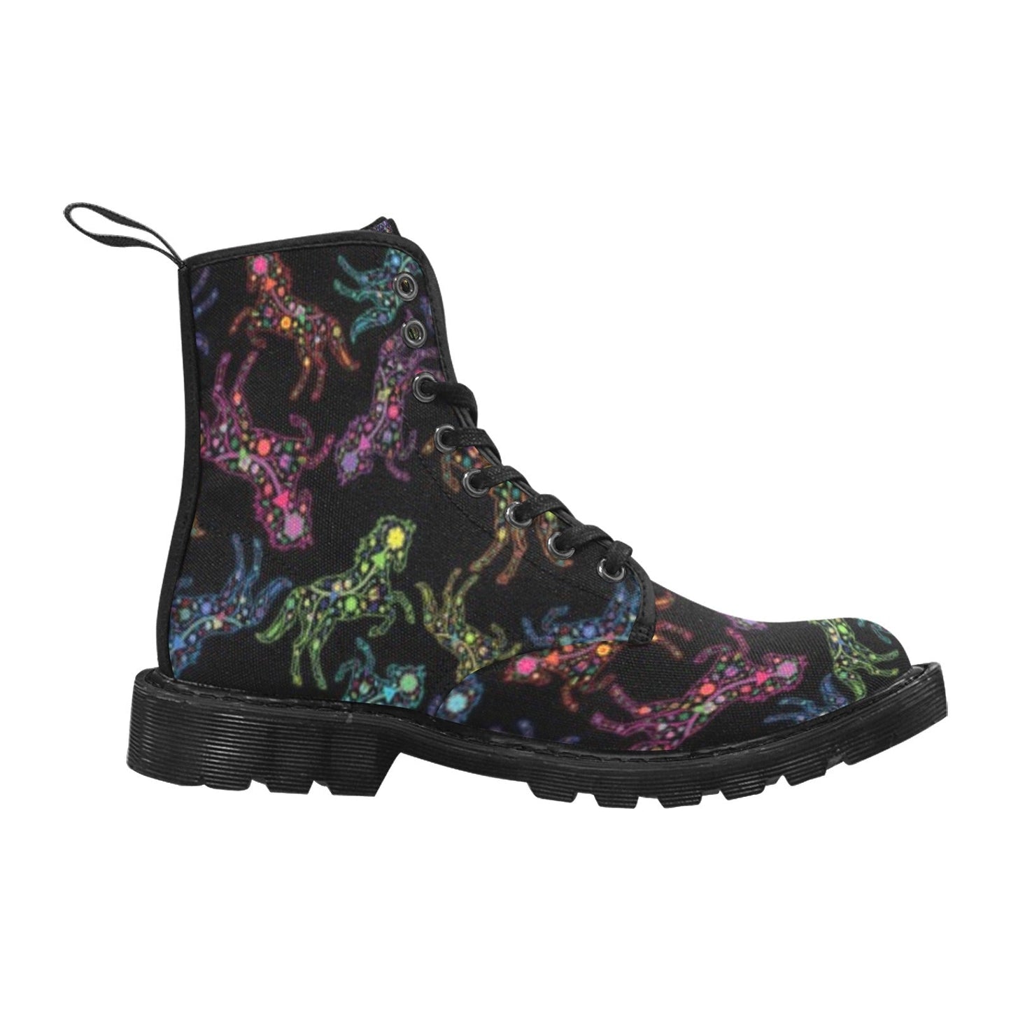 Neon Floral Horses Boots