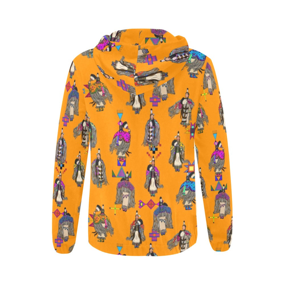 Women's Tradish Dancers Orange Full Zip Hoodie for Women