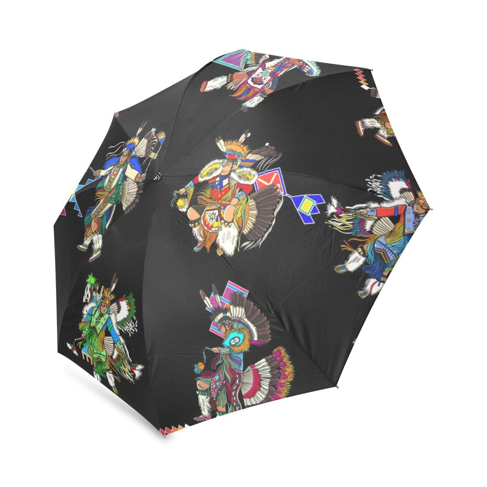 Men's Fancy Dancer Black Foldable Umbrella