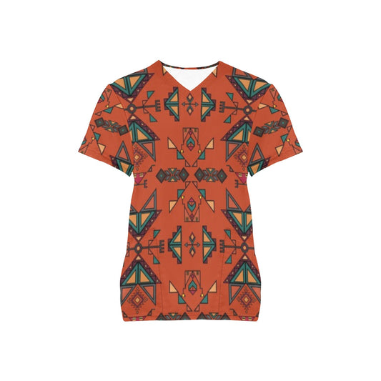 Arrow dawn Orange Scrub Top