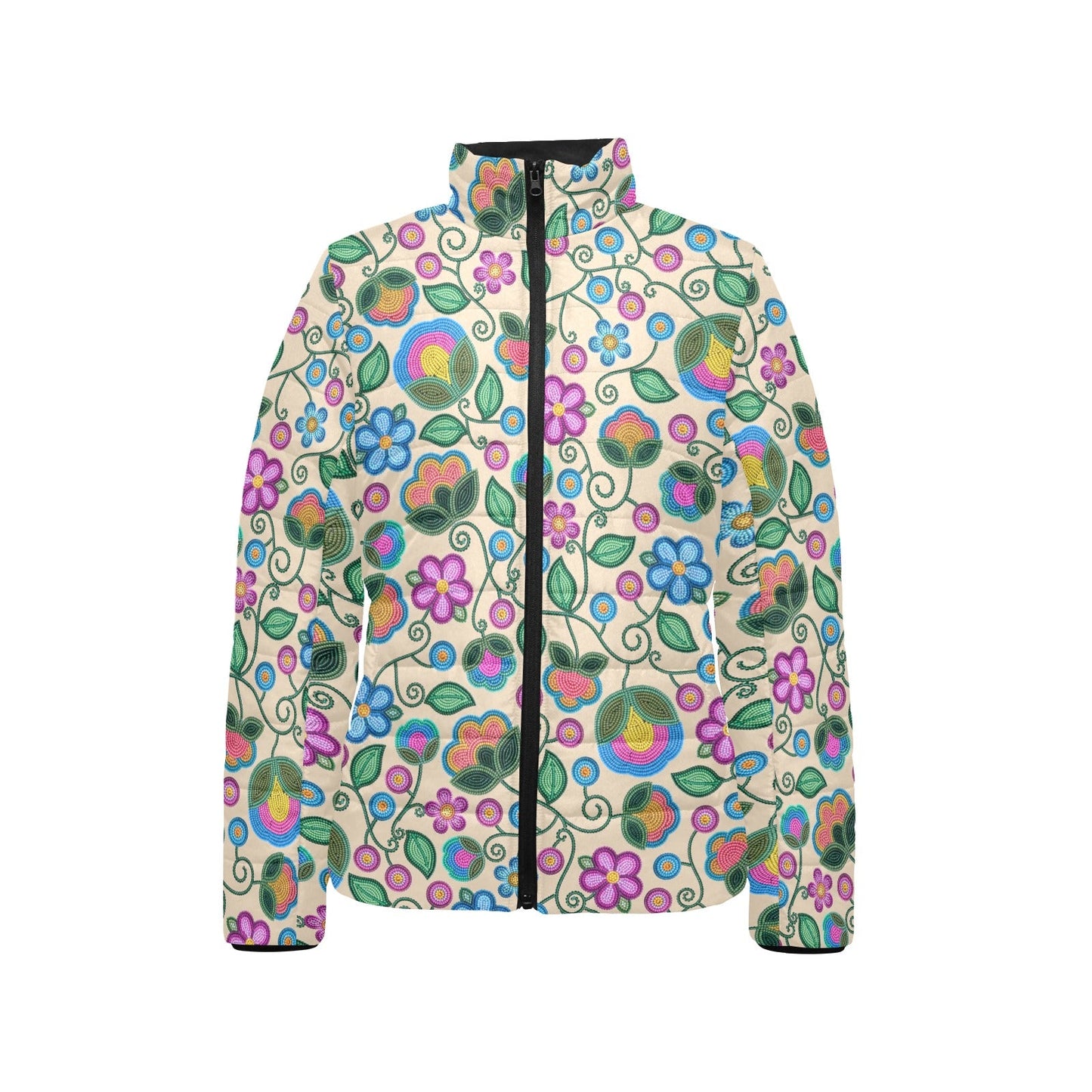 Turquoise Sunbeam Cream Stand Collar Jacket