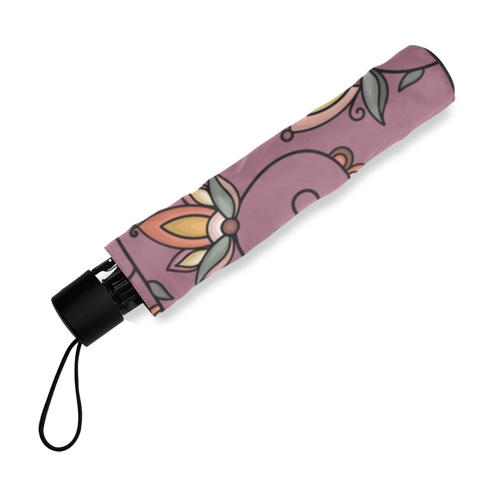 Burnt Sky Petals Magenta Foldable Umbrella