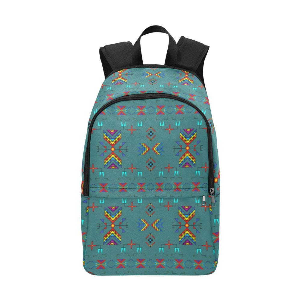 Rainy Chief Rainbow Teal Sky Fabric Backpack for Adult
