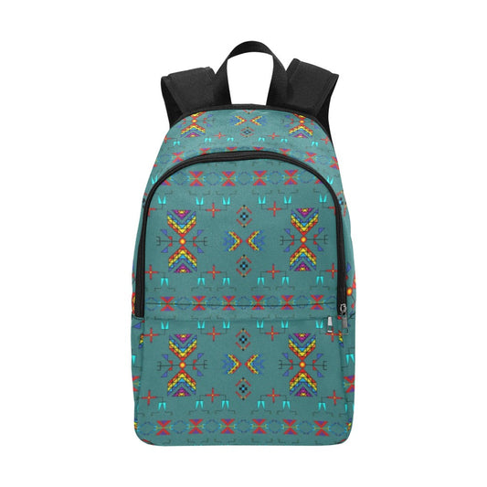 Rainy Chief Rainbow Teal Sky Fabric Backpack for Adult