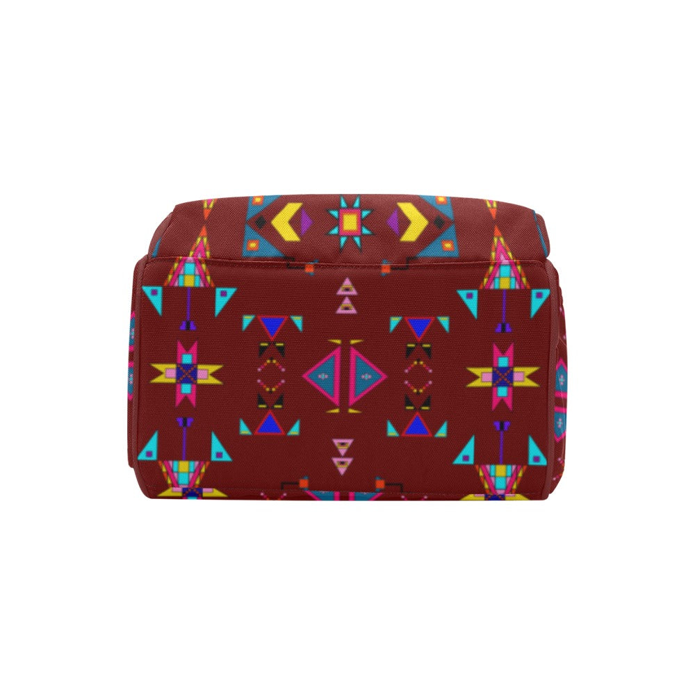 Enemy Territory Dark Maroon Multi-Function Diaper Backpack